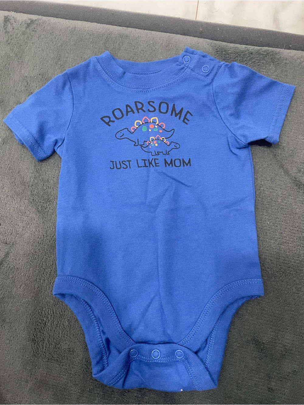 Garanimals Blue 'Roarsome Just Like Mom' Baby One-Piece Bodysuit